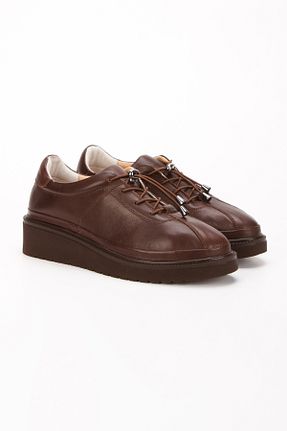 کفش لوفر قهوه ای زنانه چرم خالص elvinshoes - کد 883102171