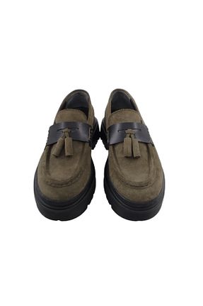 کفش لوفر سبز زنانه چرم خالص Oneka Shoes - کد 863344019