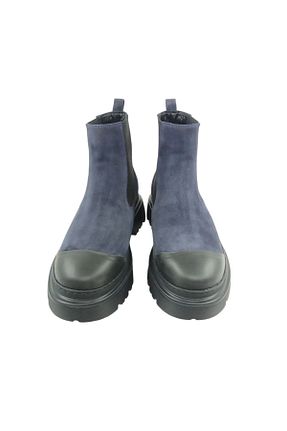 بوت / نیم بوت سرمه ای زنانه چرم خالص Oneka Shoes - کد 863418356