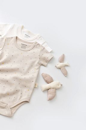 بادی و سرهمی نوزادی بژ بچه گانه پارچه BabyCosy - کد 368130402