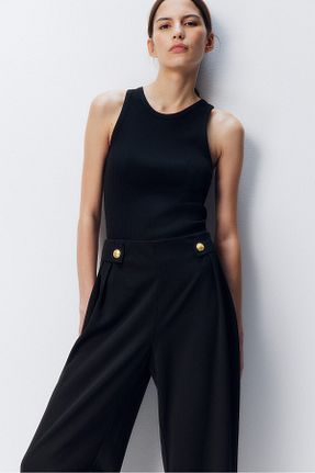 شلوار مشکی زنانه پاچه گشاد H&M - کد 876270727