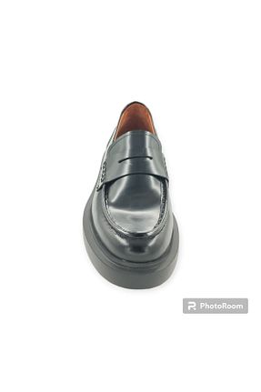 کفش لوفر مشکی زنانه چرم خالص MİLONEK - کد 814583613