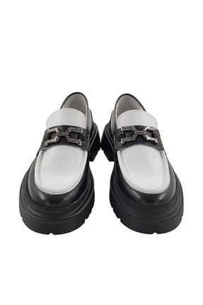کفش لوفر مشکی زنانه چرم خالص MİLONEK - کد 828296947
