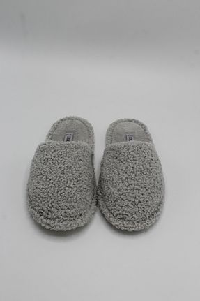دمپائی خانگی طوسی زنانه پارچه ای fluffy - کد 883152129