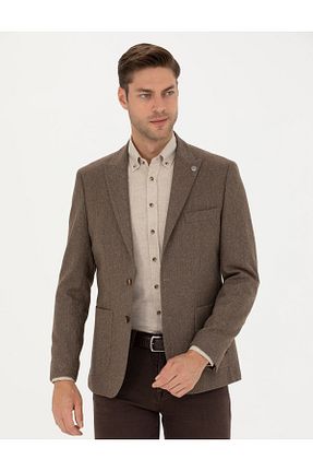 کت قهوه ای مردانه اسلیم فیت Pierre Cardin - کد 829070012