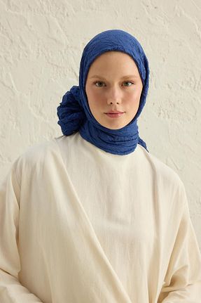 شال آبی زنانه پنبه ای Qef - کد 844766126