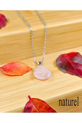 گردنبند جواهر صورتی زنانه سنگ طبیعی Naturel Tılsım - کد 883121944