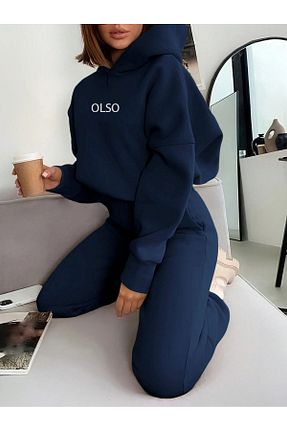 ست گرمکن سرمه ای زنانه پاچه کش دار Trendseninle - کد 883140842
