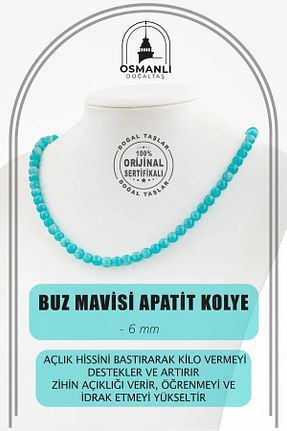 گردنبند جواهر آبی زنانه سنگ OSMANLI DOĞAL TAŞ - کد 669893714