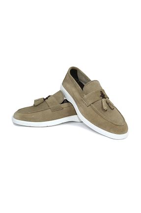 کفش لوفر بژ مردانه چرم خالص GROZ STORE - کد 883153750