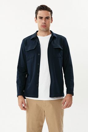 پیراهن سرمه ای مردانه Overshirt Hateko - کد 211607400