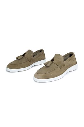 کفش لوفر بژ مردانه چرم خالص GROZ STORE - کد 883153750