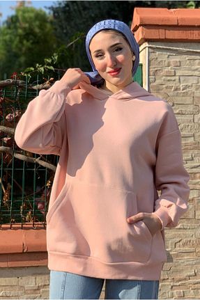 تونیک حجاب صورتی زنانه بافتنی Moda Rosa - کد 883101660