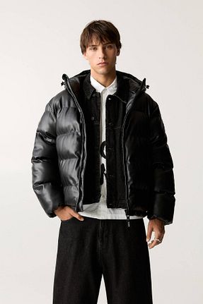 کاپشن مشکی مردانه رگولار Pull & Bear - کد 883213206