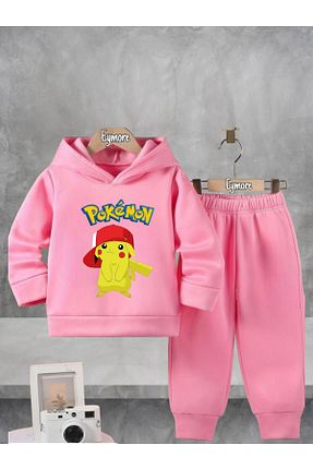 ست بالاتنه و پائین تنه صورتی بچه گانه بافت aynewmoda - کد 883219364