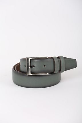 کمربند خاکی مردانه چرم خالص KASVA DERİ - کد 883200456