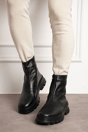 بوت / نیم بوت مشکی مردانه چرم خالص Alba - کد 861205541
