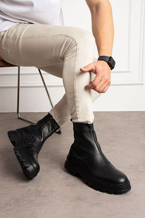 بوت / نیم بوت مشکی مردانه چرم خالص Alba - کد 861205541
