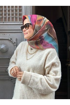 روسری رنگی پنبه پلی استر La boutique - کد 883203409