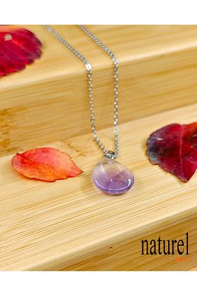 گردنبند جواهر بنفش زنانه سنگ طبیعی Naturel Tılsım - کد 883044058