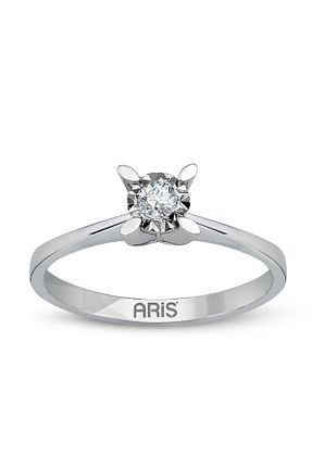 انگشتر برلیان سفید 8 عیار Ariş - کد 883229336