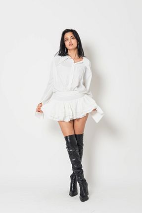 لباس سفید زنانه بافتنی Bak Moda - کد 874966932