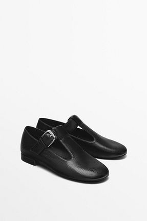 کفش کژوال مشکی زنانه چرم خالص Massimo Dutti - کد 883239924