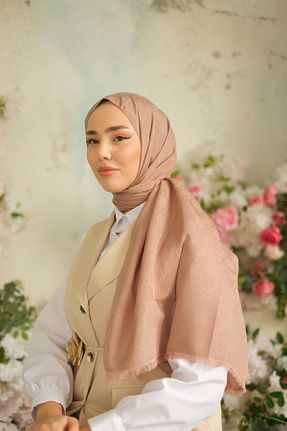 شال قهوه ای زنانه پنبه ای QASSA SHAL - کد 883208938