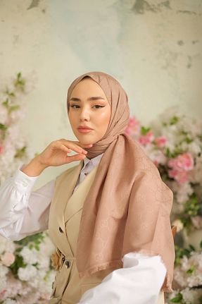 شال قهوه ای زنانه پنبه ای QASSA SHAL - کد 883208938