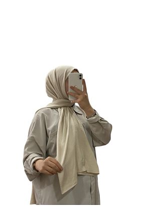 شال بژ زنانه ابریشم LOSYANA - کد 883191673
