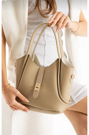کیف دوشی بژ زنانه پارچه ای eflanmoda - کد 883210205