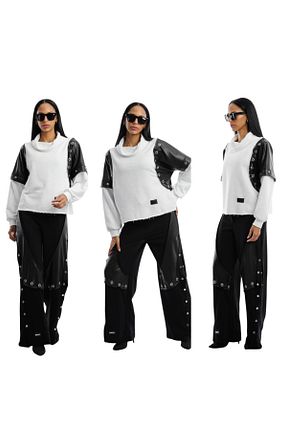 ست بالاتنه و پائین تنه مشکی زنانه بافتنی Bukezy - کد 883193697