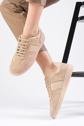کفش اسنیکر بژ زنانه چرم اصل Mio Gusto - کد 883262596