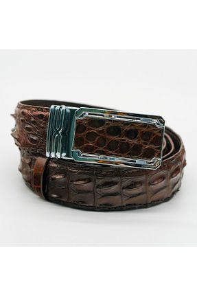 کمربند قهوه ای مردانه چرم خالص Lux Leder - کد 883213430