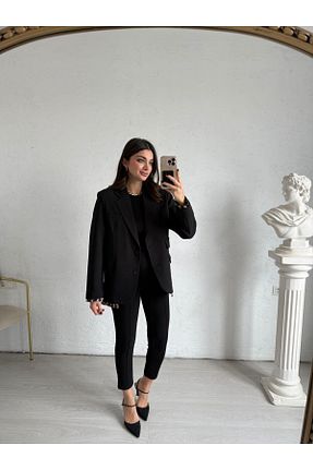 شلوار مشکی زنانه لیکرا Bade Butik - کد 773515504