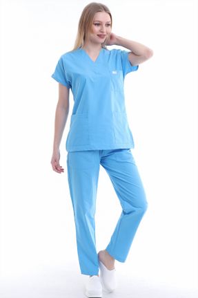 ست بالاتنه و پائین تنه فیروزه ای زنانه بافتنی Esen Forma - کد 883268304