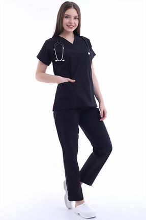 ست بالاتنه و پائین تنه مشکی زنانه بافتنی Esen Forma - کد 883241254