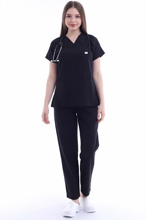 ست بالاتنه و پائین تنه مشکی زنانه بافتنی Esen Forma - کد 883241254