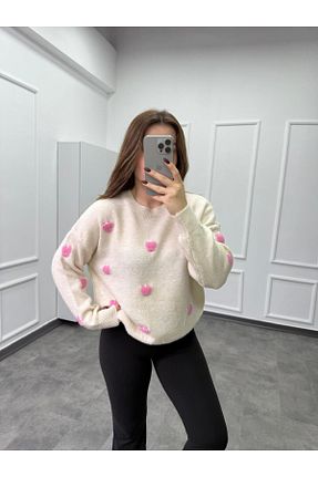 پلیور نباتی زنانه Kalp songül özdeş - کد 883252760