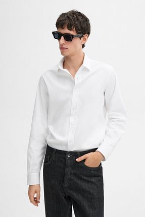 پیراهن سفید مردانه یقه پیراهنی Massimo Dutti - کد 883263284