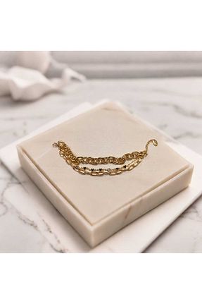 دستبند جواهر زرد زنانه برنجی MR - کد 883264304