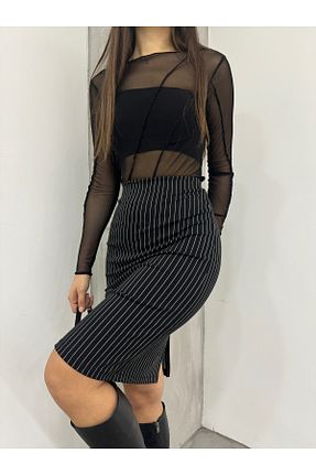 دامن مشکی زنانه لیکرا CNRCollection - کد 786408398