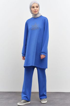 ست بالاتنه و پائین تنه حجاب سرمه ای زنانه رگولار Tuğba - کد 883311191