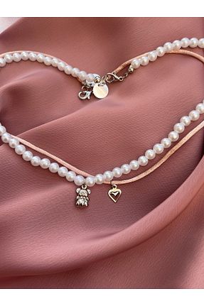 گردنبند جواهر رنگی زنانه مروارید Parla - کد 883375514
