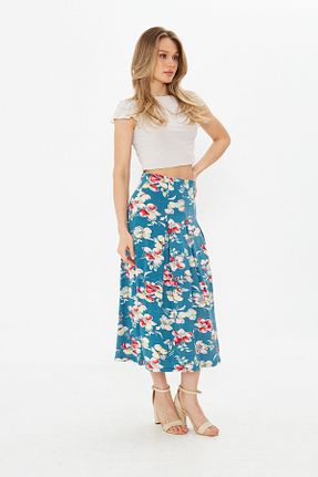 دامن آبی زنانه طرح دار CrazyShopping - کد 883385233
