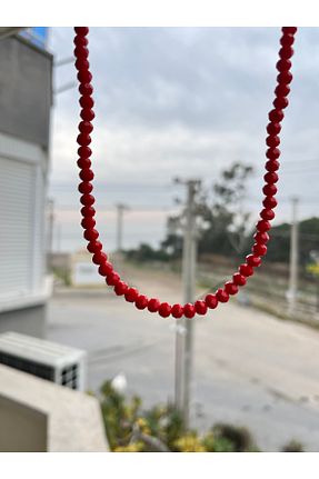 گردنبند جواهر قرمز زنانه شیشه Atelier By Serkan - کد 883395487