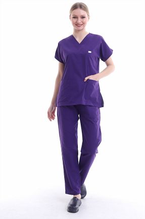 ست بالاتنه و پائین تنه بنفش زنانه بافتنی Esen Forma - کد 883409153