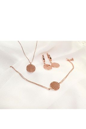 ست نقره صورتی زنانه زیرکن Brezza Lusso Jewelry - کد 99766697
