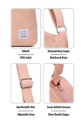 کیف دوشی صورتی زنانه چرم مصنوعی GOYET - کد 797923792