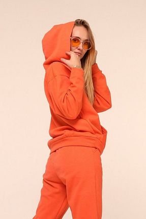 سوئیشرت نارنجی زنانه ساده YAKAMEL - کد 883412582